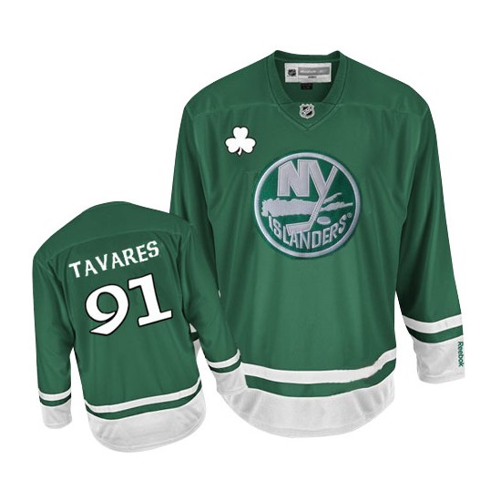 New York Islanders #91 Men's John Tavares Reebok Premier Green St Patty's Day Jersey New York Islanders #91 Men's John Tavares Reebok Premier Green St Patty's Day Jersey