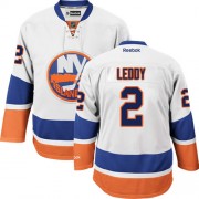 New York Islanders ＃2 Men's Nick Leddy Reebok Premier White Away Jersey