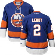 New York Islanders ＃2 Men's Nick Leddy Reebok Authentic Royal Blue Home Jersey