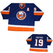 New York Islanders ＃19 Men's Bryan Trottier CCM Authentic Royal Blue Throwback Jersey