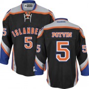 New York Islanders ＃5 Men's Denis Potvin Reebok Authentic Black Third Jersey
