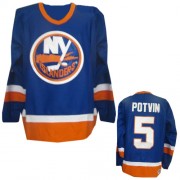 New York Islanders ＃5 Men's Denis Potvin CCM Authentic Royal Blue Throwback Jersey