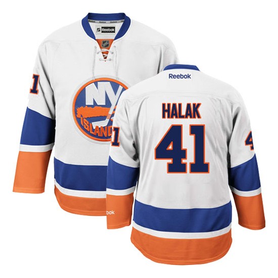New York Islanders ＃41 Men's Jaroslav Halak Reebok Authentic White Away Jersey