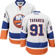 New York Islanders ＃91 Men's John Tavares Reebok Authentic White Away Jersey