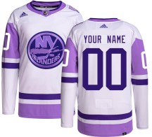 New York Islanders Men's Custom Adidas Authentic Custom Hockey Fights Cancer Jersey