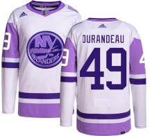 New York Islanders Men's Arnaud Durandeau Adidas Authentic Hockey Fights Cancer Jersey