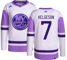 New York Islanders Men's Seth Helgeson Adidas Authentic Hockey Fights Cancer Jersey