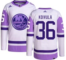 New York Islanders Men's Otto Koivula Adidas Authentic Hockey Fights Cancer Jersey