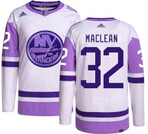 New York Islanders Men's Kyle Maclean Adidas Authentic Kyle MacLean Hockey Fights Cancer Jersey