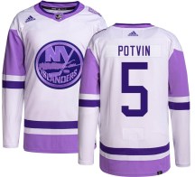 New York Islanders Men's Denis Potvin Adidas Authentic Hockey Fights Cancer Jersey