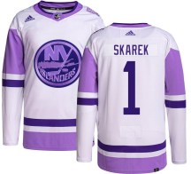 New York Islanders Men's Jakub Skarek Adidas Authentic Hockey Fights Cancer Jersey