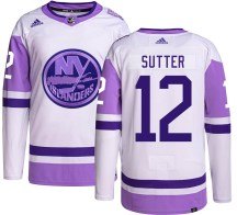 New York Islanders Men's Duane Sutter Adidas Authentic Hockey Fights Cancer Jersey