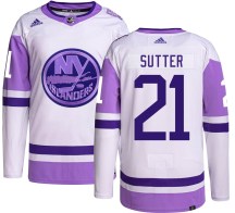 New York Islanders Men's Brent Sutter Adidas Authentic Hockey Fights Cancer Jersey