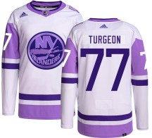 New York Islanders Men's Pierre Turgeon Adidas Authentic Hockey Fights Cancer Jersey