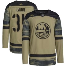 New York Islanders Youth Paul LaDue Adidas Authentic Camo Military Appreciation Practice Jersey