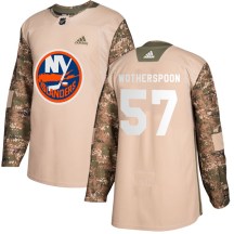 New York Islanders Youth Parker Wotherspoon Adidas Authentic Camo Veterans Day Practice Jersey