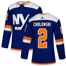 New York Islanders Men's Dennis Cholowski Adidas Authentic Blue Alternate Jersey