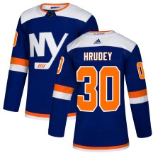 New York Islanders Men's Kelly Hrudey Adidas Authentic Blue Alternate Jersey