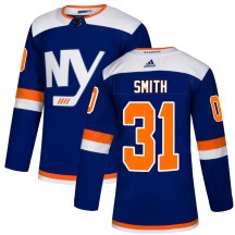 New York Islanders Men's Billy Smith Adidas Authentic Blue Alternate Jersey
