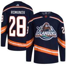 New York Islanders Men's Alexander Romanov Adidas Authentic Navy Reverse Retro 2.0 Jersey