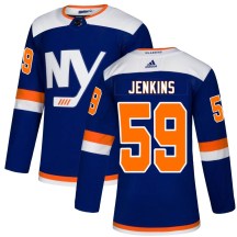 New York Islanders Youth Blade Jenkins Adidas Authentic Blue Alternate Jersey