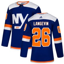 New York Islanders Youth Dave Langevin Adidas Authentic Blue Alternate Jersey