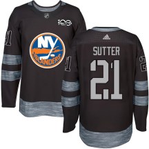 New York Islanders Men's Brent Sutter Authentic Black 1917-2017 100th Anniversary Jersey