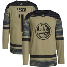 New York Islanders Men's Glenn Resch Adidas Authentic Camo Military Appreciation Practice Jersey