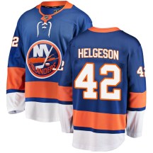 New York Islanders Youth Seth Helgeson Fanatics Branded Breakaway Blue Home Jersey