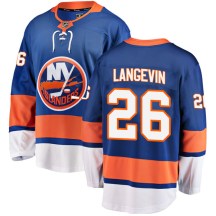 New York Islanders Youth Dave Langevin Fanatics Branded Breakaway Blue Home Jersey