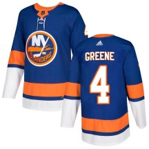New York Islanders Men's Andy Greene Adidas Authentic Green ized Royal Home Jersey
