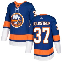 New York Islanders Men's Simon Holmstrom Adidas Authentic Royal Home Jersey
