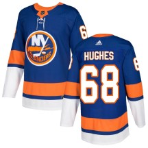 New York Islanders Men's Bobby Hughes Adidas Authentic Royal Home Jersey