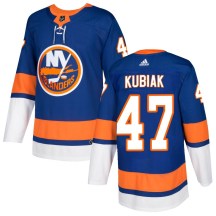 New York Islanders Men's Jeff Kubiak Adidas Authentic Royal Home Jersey