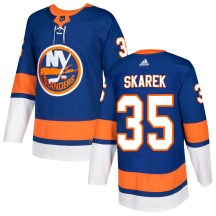 New York Islanders Men's Jakub Skarek Adidas Authentic Royal Home Jersey