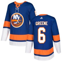 New York Islanders Youth Andy Greene Adidas Authentic Green Royal Home Jersey