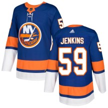 New York Islanders Youth Blade Jenkins Adidas Authentic Royal Home Jersey