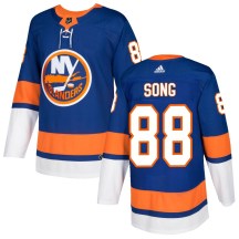 New York Islanders Youth Andong Song Adidas Authentic Royal Home Jersey