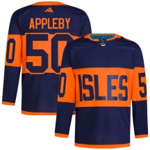 New York Islanders Men's Kenneth Appleby Adidas Authentic Navy 2024 Stadium Series Primegreen Jersey