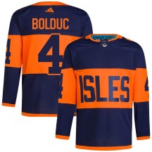 New York Islanders Men's Samuel Bolduc Adidas Authentic Navy 2024 Stadium Series Primegreen Jersey