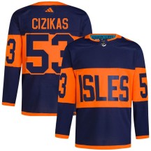 New York Islanders Men's Casey Cizikas Adidas Authentic Navy 2024 Stadium Series Primegreen Jersey