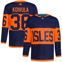 New York Islanders Men's Otto Koivula Adidas Authentic Navy 2024 Stadium Series Primegreen Jersey