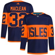 New York Islanders Men's Kyle Maclean Adidas Authentic Navy Kyle MacLean 2024 Stadium Series Primegreen Jersey