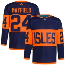 New York Islanders Men's Scott Mayfield Adidas Authentic Navy 2024 Stadium Series Primegreen Jersey