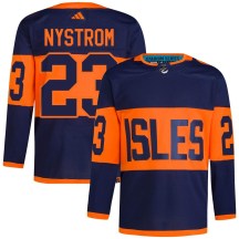 New York Islanders Men's Bob Nystrom Adidas Authentic Navy 2024 Stadium Series Primegreen Jersey