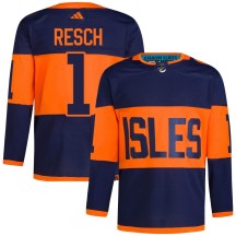 New York Islanders Men's Glenn Resch Adidas Authentic Navy 2024 Stadium Series Primegreen Jersey