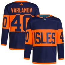 New York Islanders Men's Semyon Varlamov Adidas Authentic Navy 2024 Stadium Series Primegreen Jersey