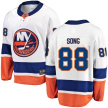 New York Islanders Men's Andong Song Fanatics Branded Breakaway White Away Jersey