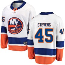 New York Islanders Men's John Stevens Fanatics Branded Breakaway White Away Jersey