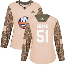 New York Islanders Women's Collin Adams Adidas Authentic Camo Veterans Day Practice Jersey